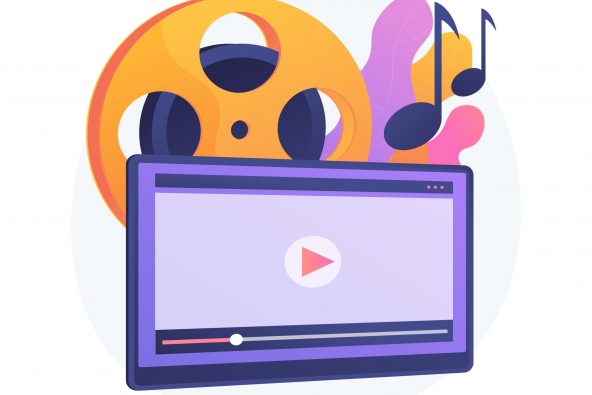 Music video abstract concept vector illustration. GSC Bank